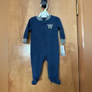 🌵 3/$15 Navy Blue zip up puppy dog 2x2 rib snap one piece ( see description)